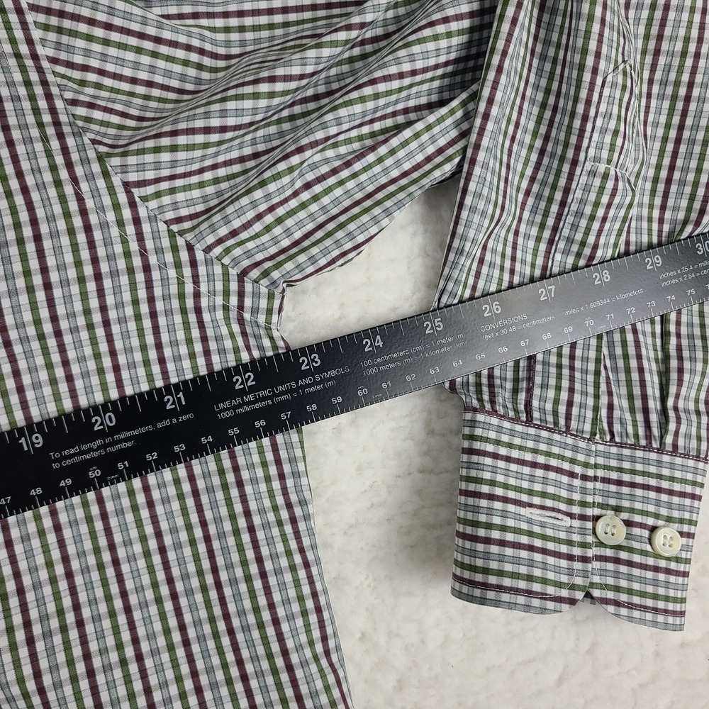 Brioni Dress‎ Shirt Mens Medium Multi Color Plaid Check 100% Cotton Button Up - Picture 9 of 13